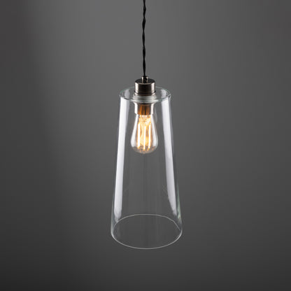 Malang Tall Slender Clear Glass Pendant Light