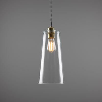 Malang Tall Slender Clear Glass Pendant Light