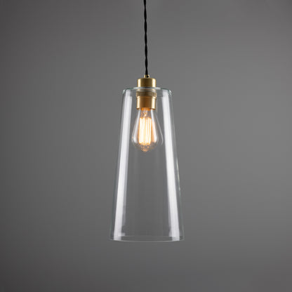 Malang Tall Slender Clear Glass Pendant Light