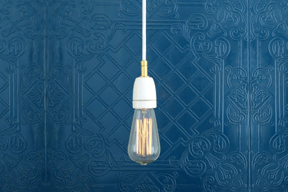 Caltra Modern Ceramic and Brass Pendant Light