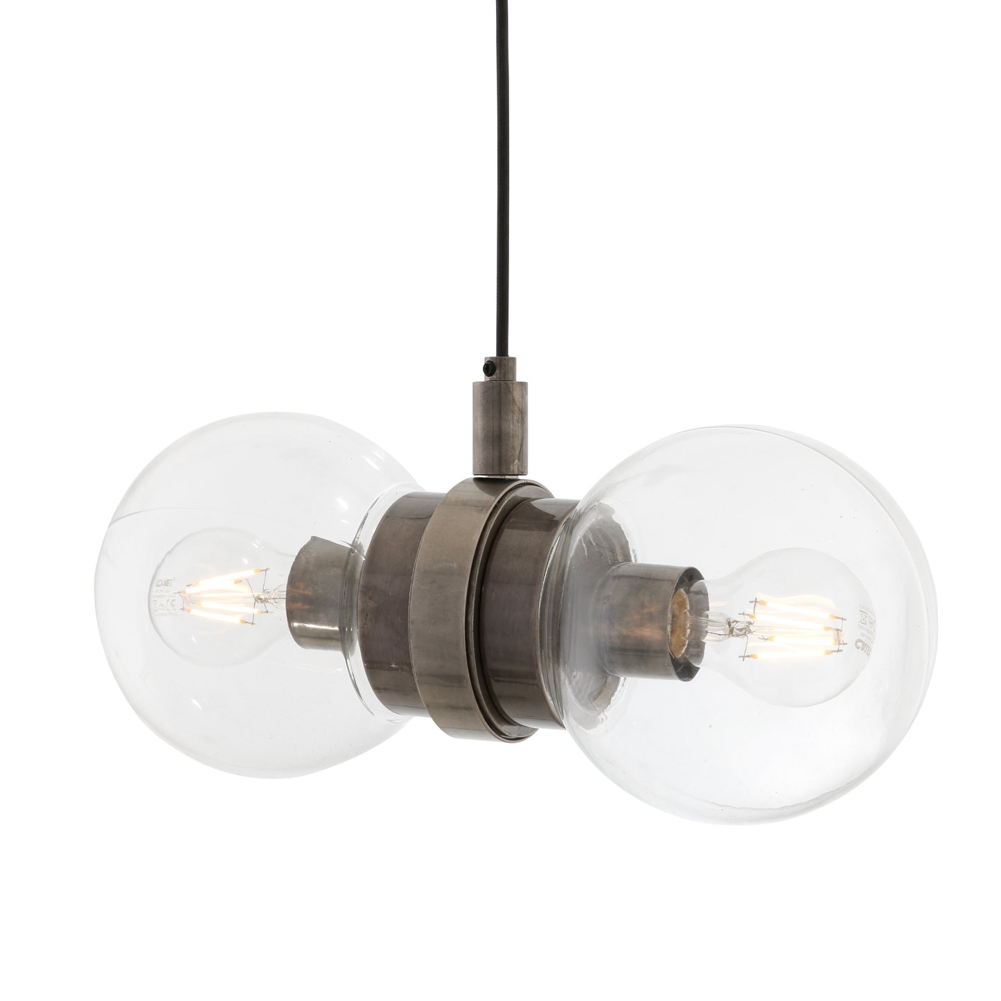 Eske Double Glass Globe Pendant Light