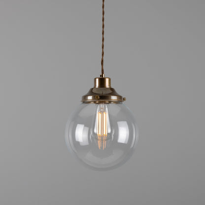 Virginia Clear Glass Globe Pendant Light