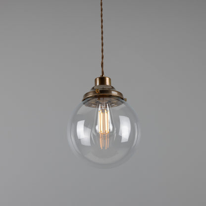 Virginia Clear Glass Globe Pendant Light
