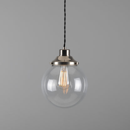 Virginia Clear Glass Globe Pendant Light