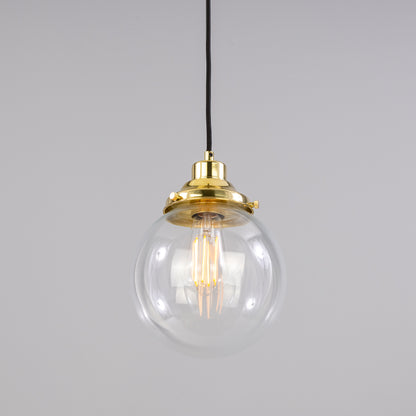 Virginia Clear Glass Globe Pendant Light