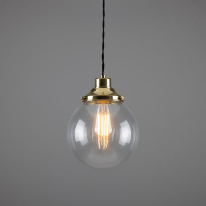 Virginia Clear Glass Globe Pendant Light