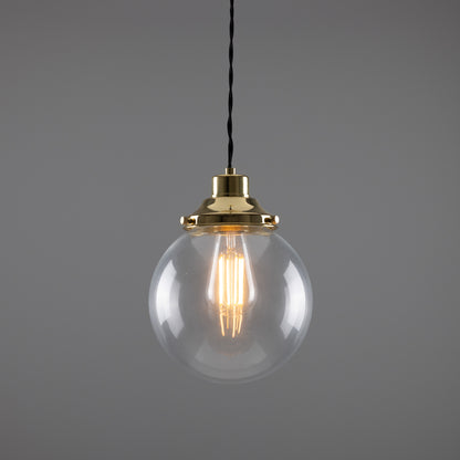 Virginia Clear Glass Globe Pendant Light