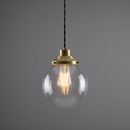 Virginia Clear Glass Globe Pendant Light