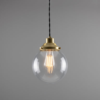 Virginia Clear Glass Globe Pendant Light