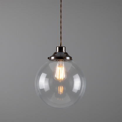 Virginia Clear Glass Globe Pendant Light