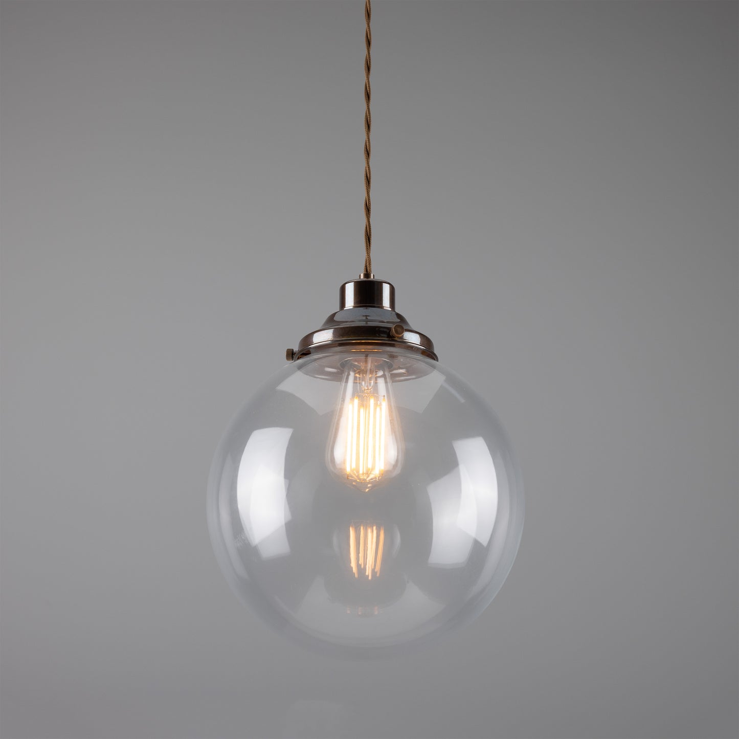 Virginia Clear Glass Globe Pendant Light