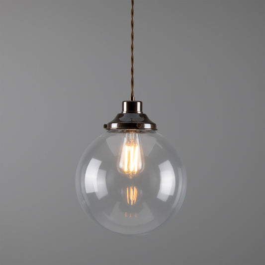 Virginia Clear Glass Globe Pendant Light