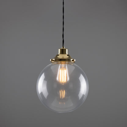 Virginia Clear Glass Globe Pendant Light