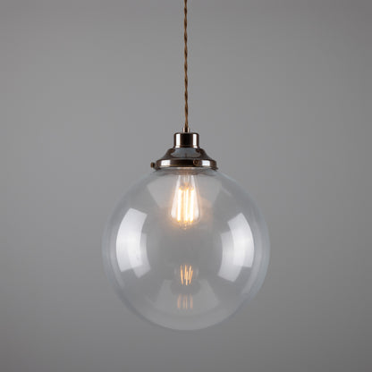 Virginia Clear Glass Globe Pendant Light