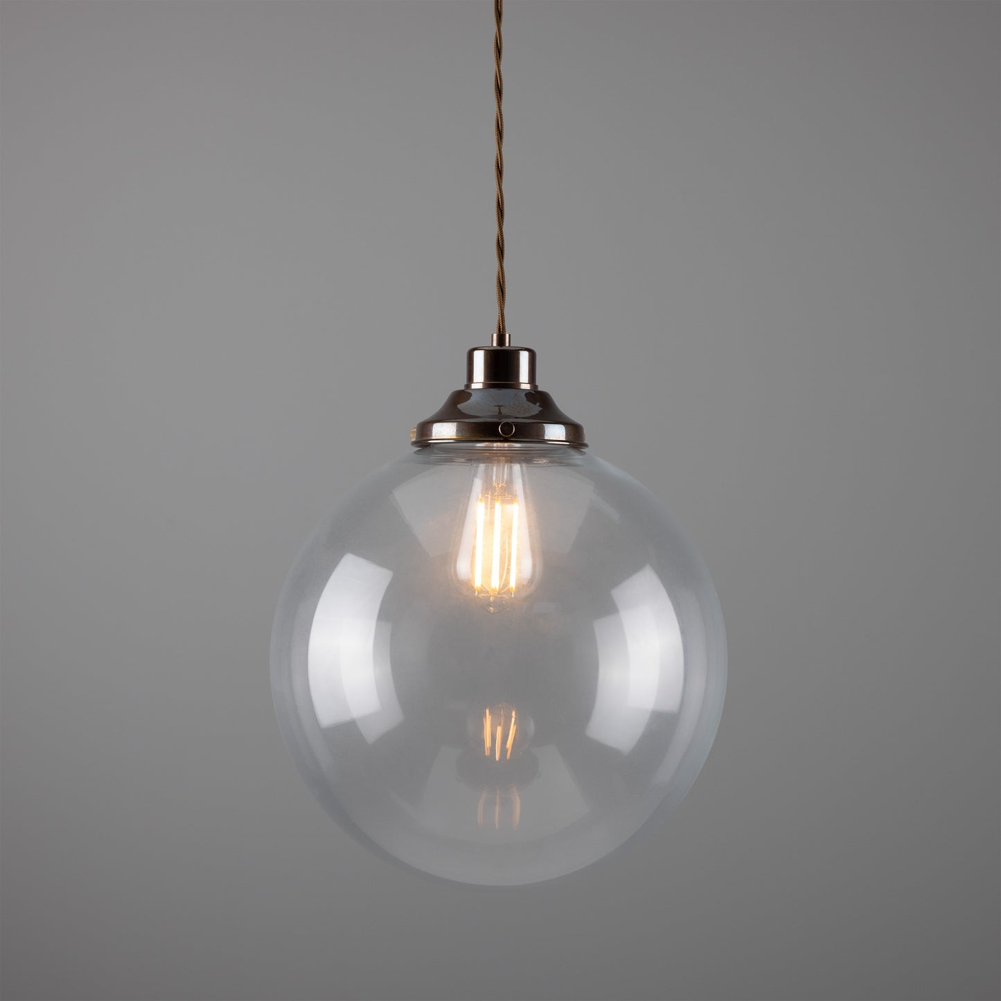 Virginia Clear Glass Globe Pendant Light
