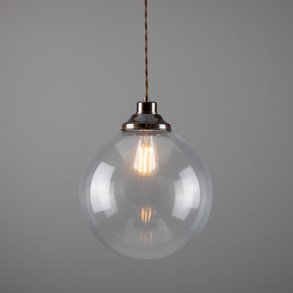 Virginia Clear Glass Globe Pendant Light
