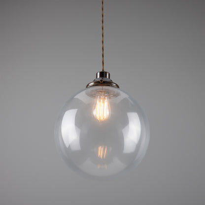 Virginia Clear Glass Globe Pendant Light