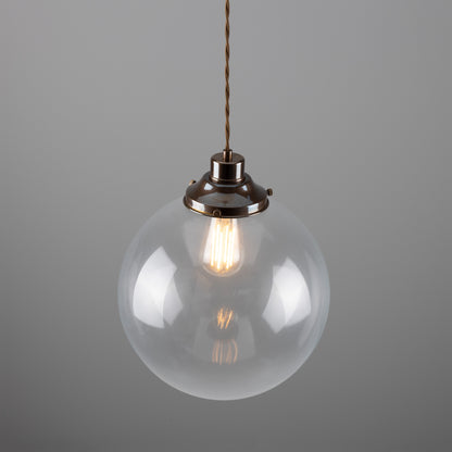 Virginia Clear Glass Globe Pendant Light