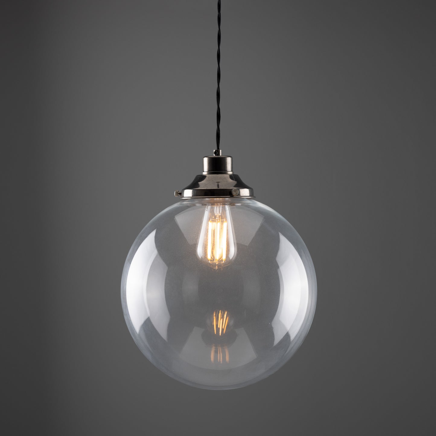 Virginia Clear Glass Globe Pendant Light