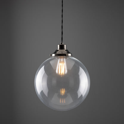 Virginia Clear Glass Globe Pendant Light