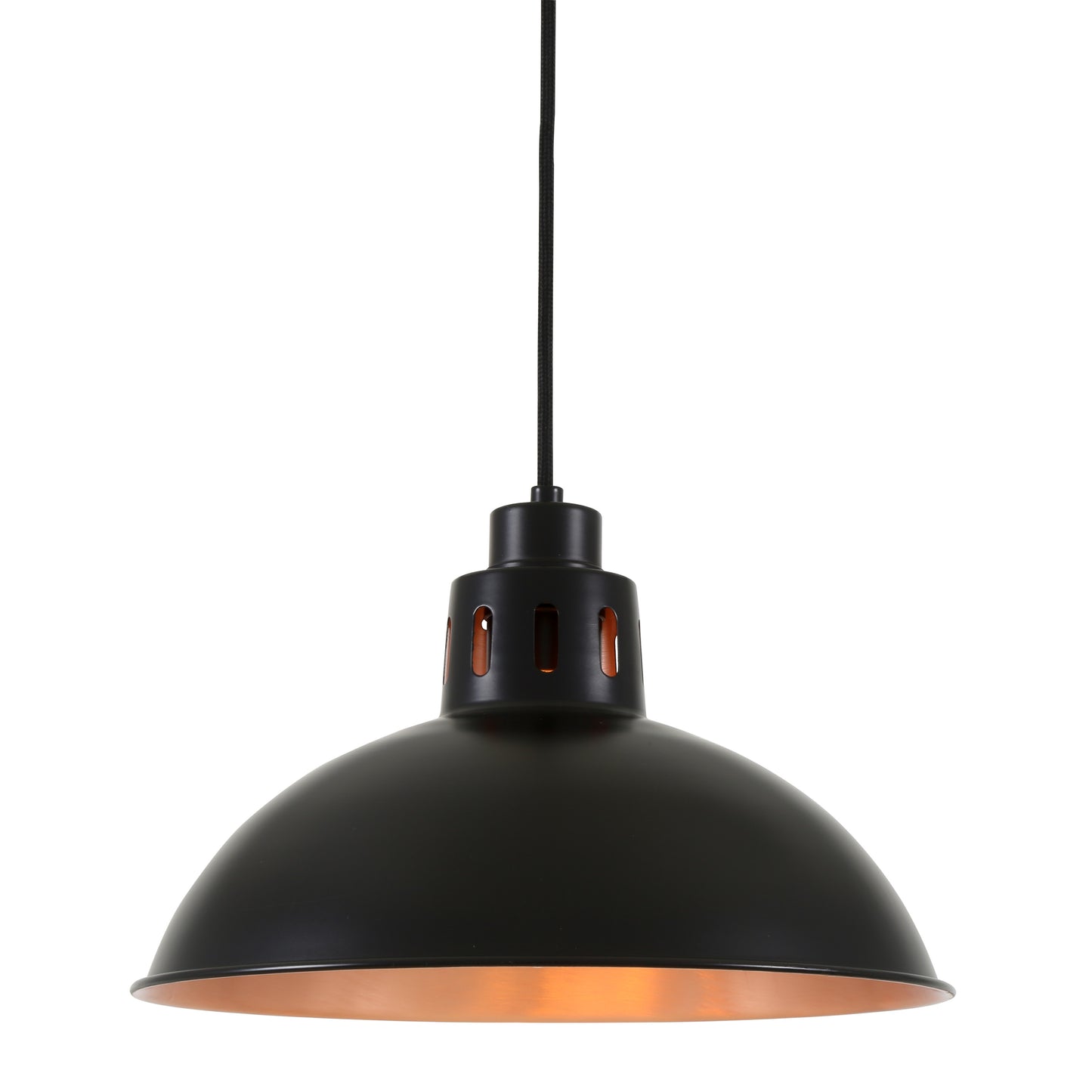 Bessemer Vintage Black and Copper Pendant Light 30cm