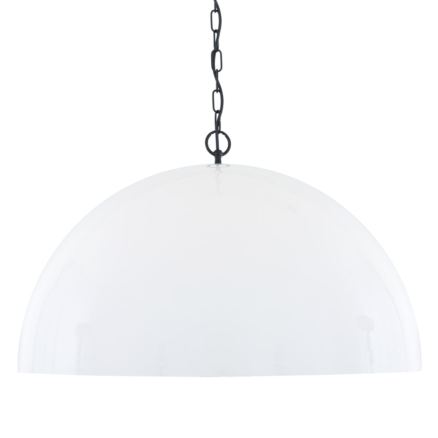 Goma Large White Dome and Gold Leaf Pendant Light