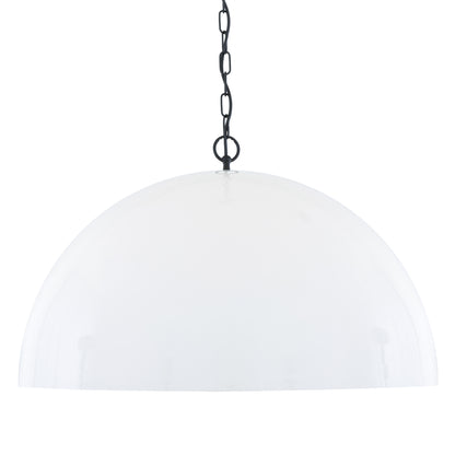 Goma Large White Dome and Gold Leaf Pendant Light