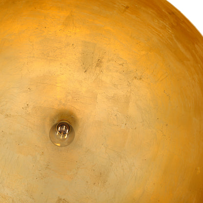 Goma Large White Dome and Gold Leaf Pendant Light