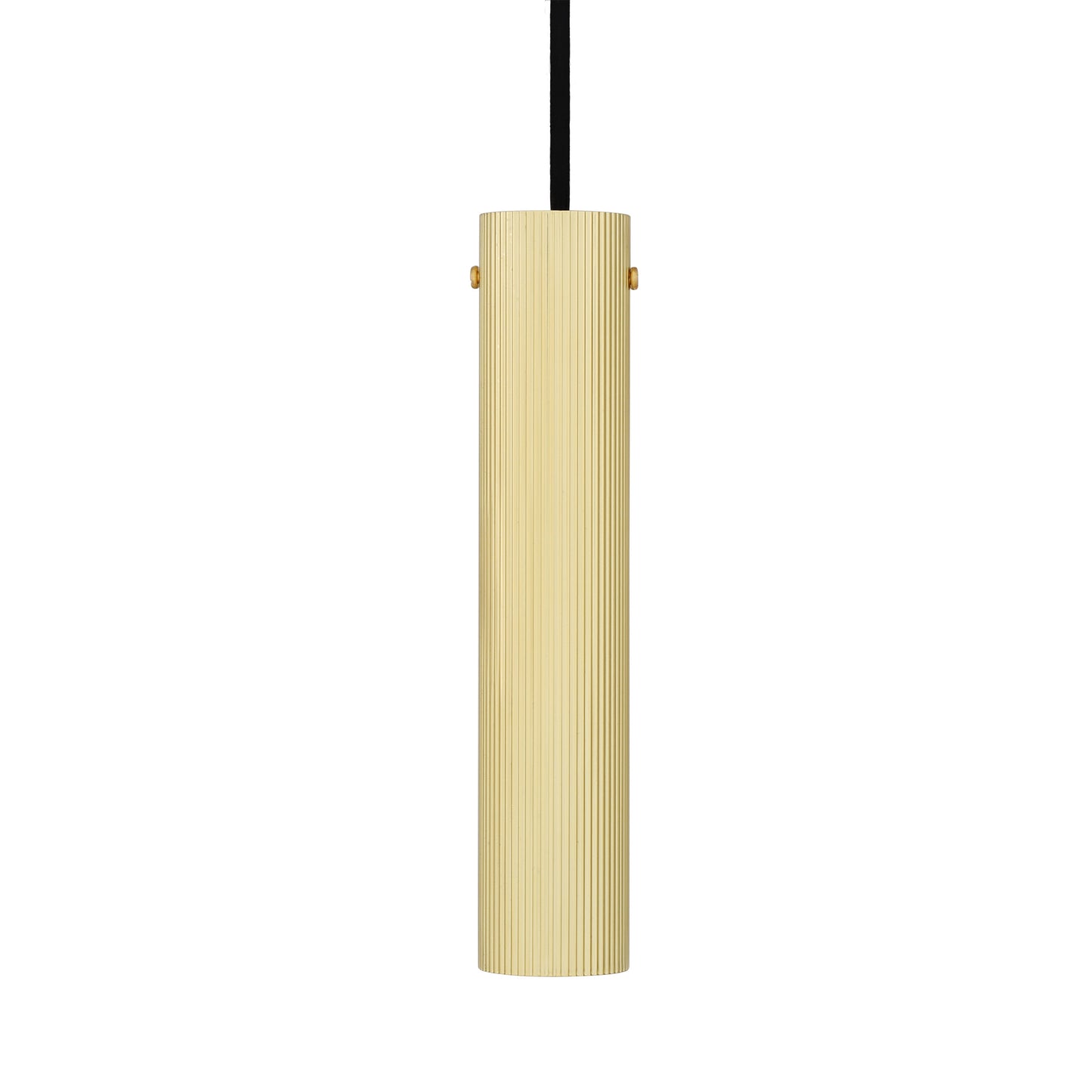 Royce Slender Reeded Brass Pendant Light