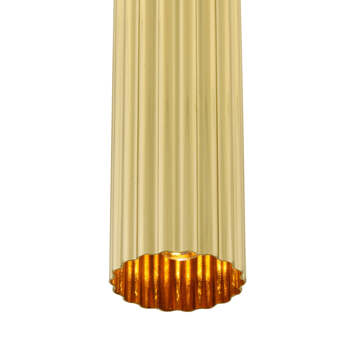 Royce Slender Reeded Brass Pendant Light