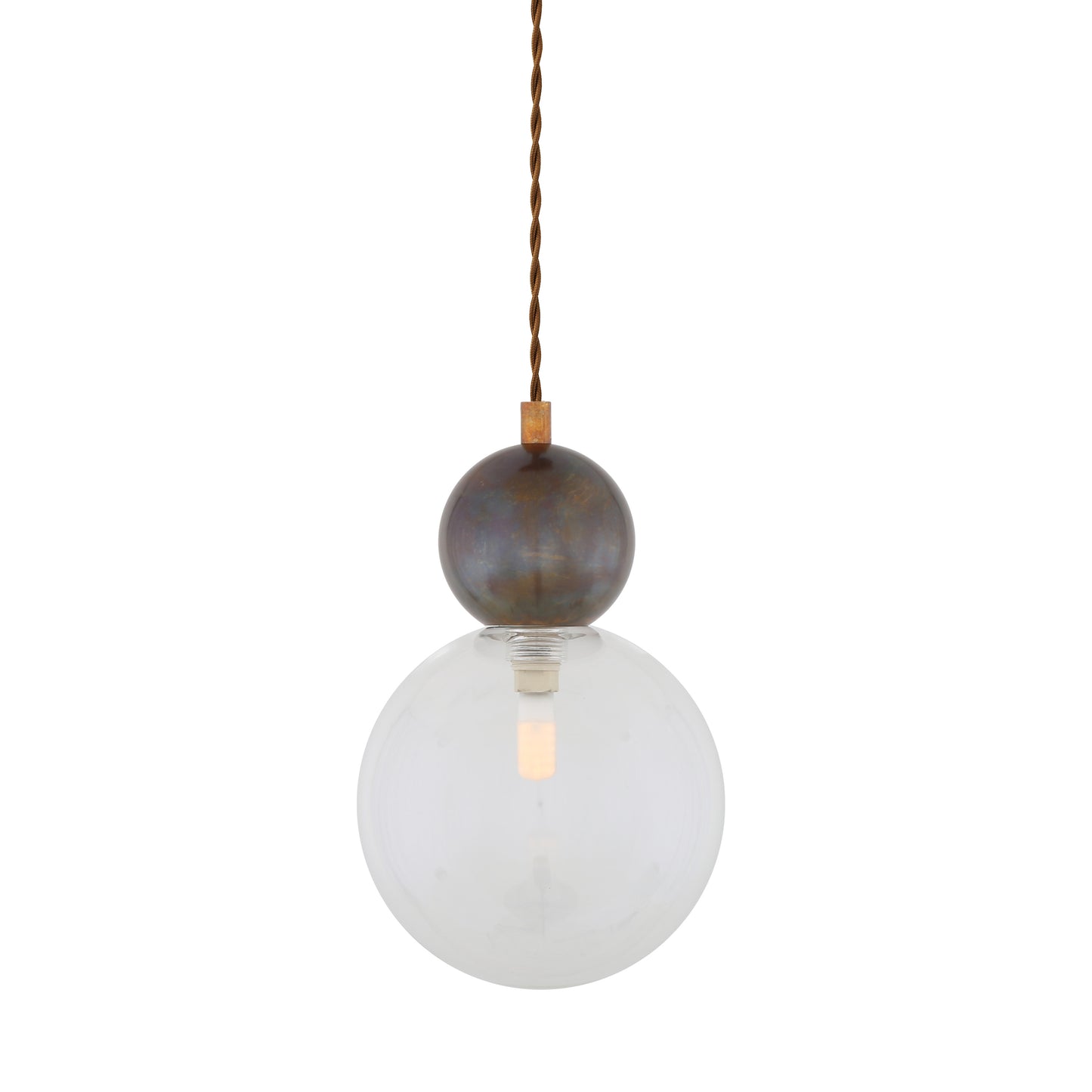 Helena Brass and Glass Ball Pendant Light