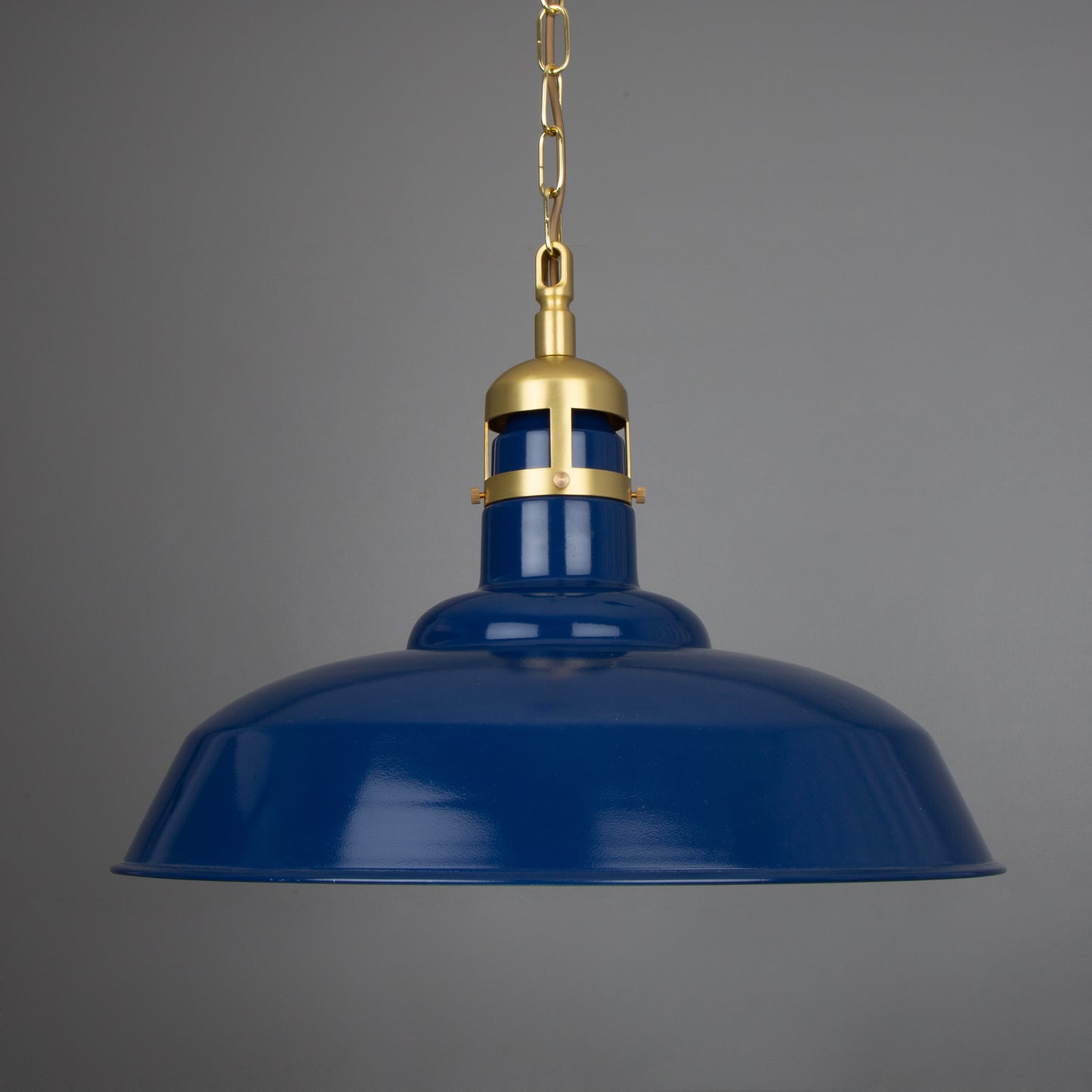 Matlock Large Vintage Factory Brass Pendant Light