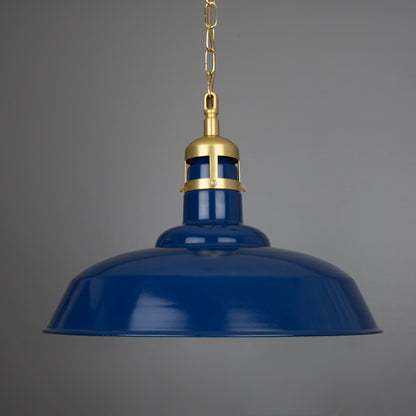 Matlock Large Vintage Factory Brass Pendant Light