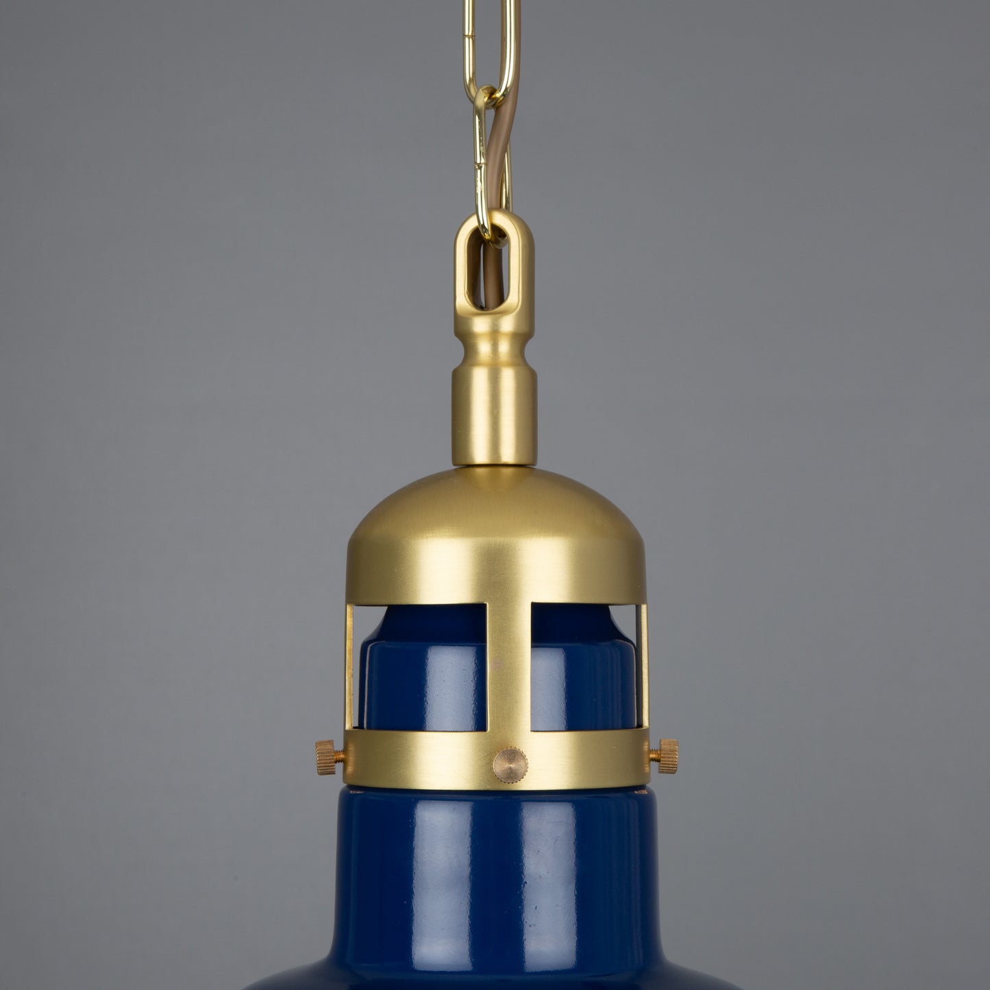 Matlock Large Vintage Factory Brass Pendant Light