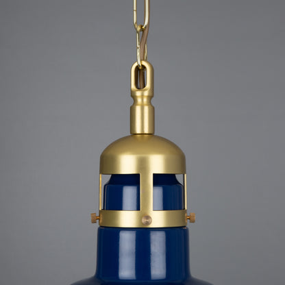 Matlock Large Vintage Factory Brass Pendant Light