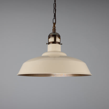 Matlock Large Vintage Factory Brass Pendant Light