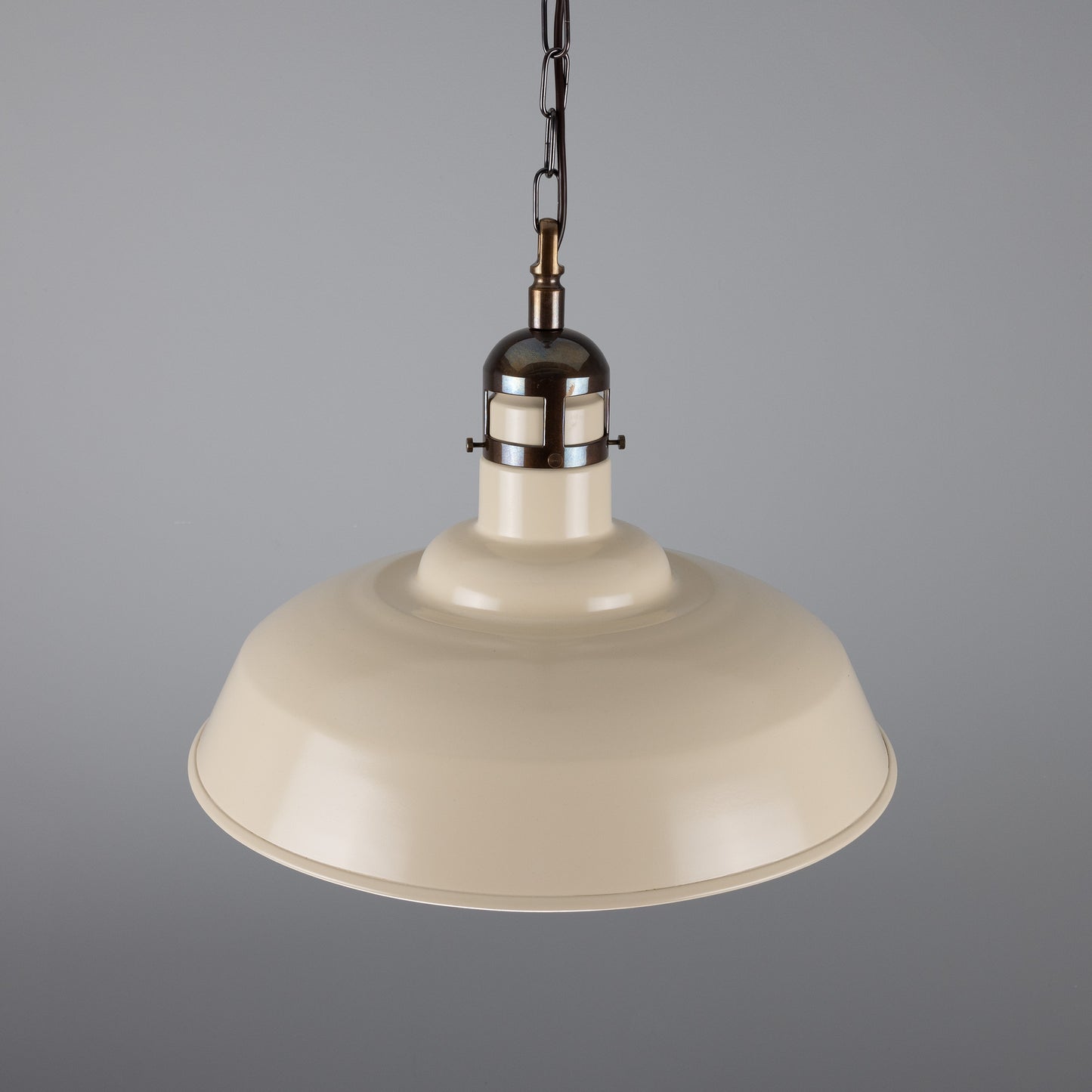 Matlock Large Vintage Factory Brass Pendant Light