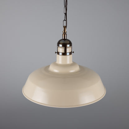 Matlock Large Vintage Factory Brass Pendant Light