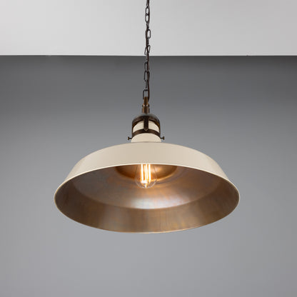 Matlock Large Vintage Factory Brass Pendant Light