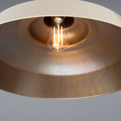 Matlock Large Vintage Factory Brass Pendant Light