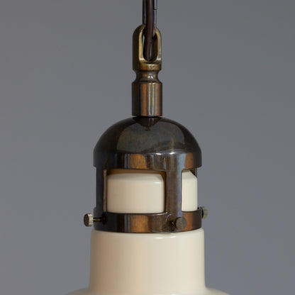 Matlock Large Vintage Factory Brass Pendant Light