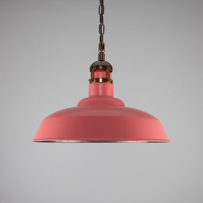 Matlock Large Vintage Factory Brass Pendant Light