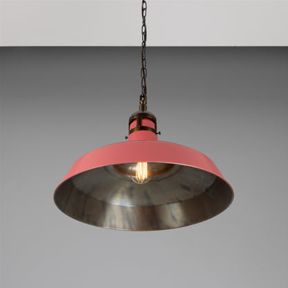 Matlock Large Vintage Factory Brass Pendant Light