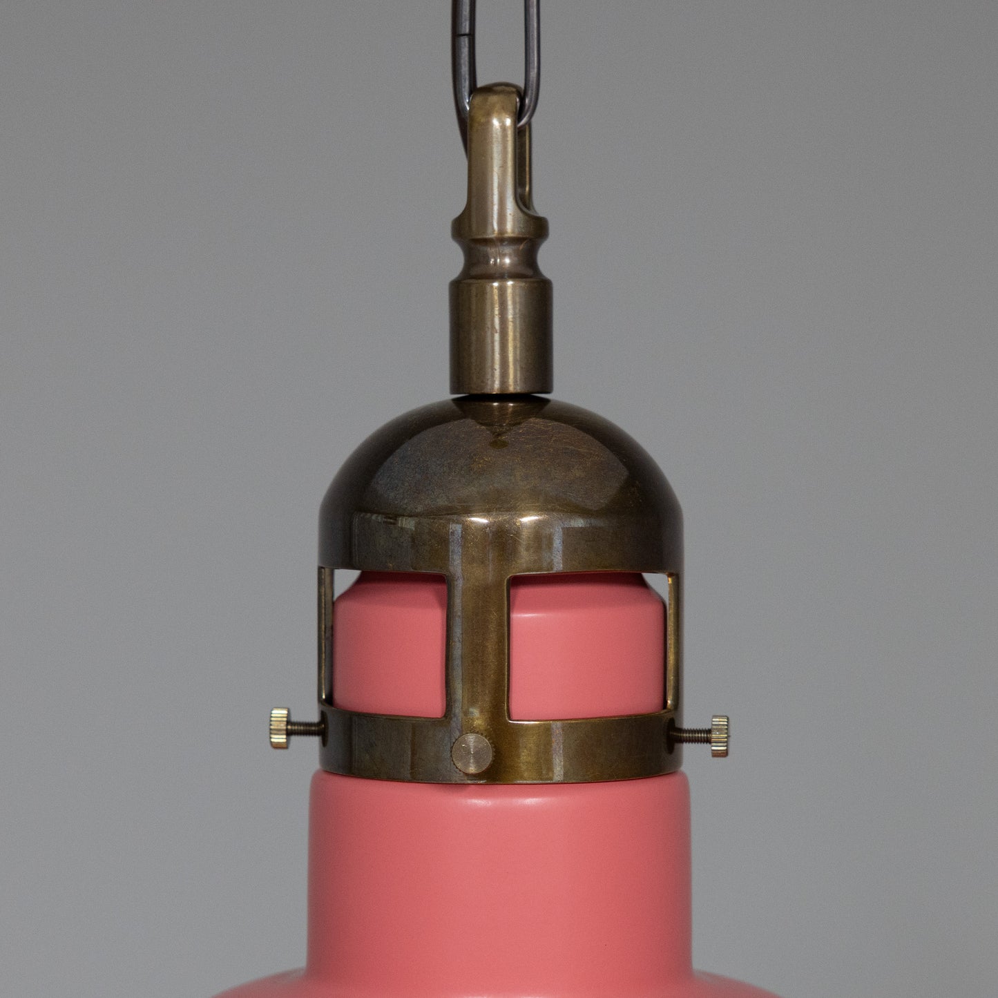 Matlock Large Vintage Factory Brass Pendant Light