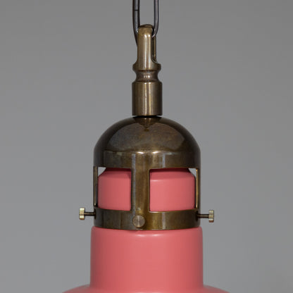 Matlock Large Vintage Factory Brass Pendant Light