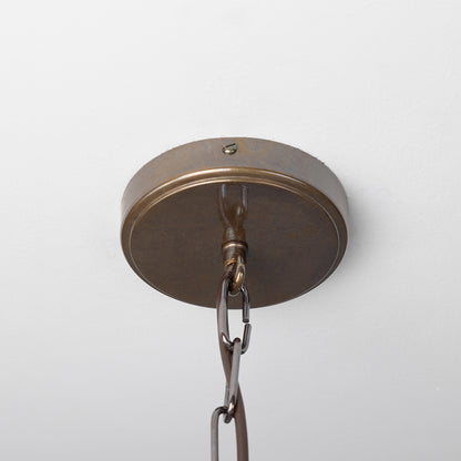 Matlock Large Vintage Factory Brass Pendant Light