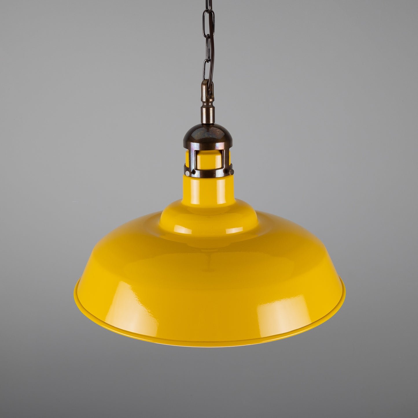 Matlock Large Vintage Factory Brass Pendant Light