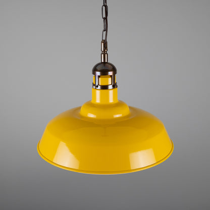Matlock Large Vintage Factory Brass Pendant Light