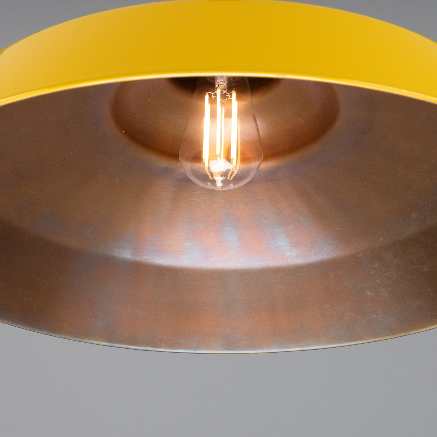 Matlock Large Vintage Factory Brass Pendant Light