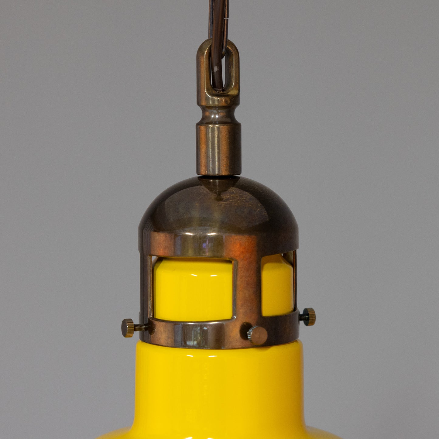 Matlock Large Vintage Factory Brass Pendant Light